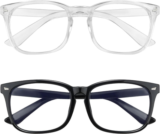 Blue Light Blocking Glasses, 2 Pack Blue Light Glasses Men, Blue Light Glasses Women Eyeglasses Bluelight Eyestrain