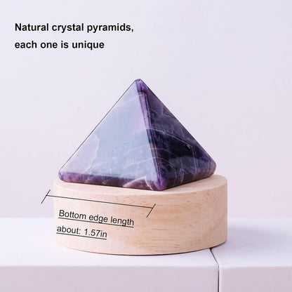 Apengshi Natural Dream Amethyst Crystal Pyramid Energy Generator 1.57in Healing Crystal Pyramid for Protection Meditation Balance Chakra Spirit Relieves Pressure Home Decoration