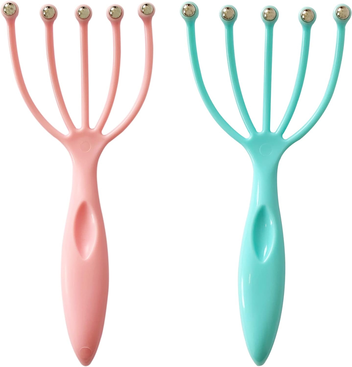 Kallaudo Hand Held Scalp Massager, Head Massager for Deep Relaxation & Stress Reduction in The Office Home SPA Pink+Blue(2-Pack)