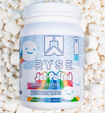RYSE Up Supplements Loaded Protein Powder | 25g Whey Protein Isolate & Concentrate | with Prebiotic Fiber & MCTs | Low Carbs & Low Sugar | 27 Servings (Marshmallow)