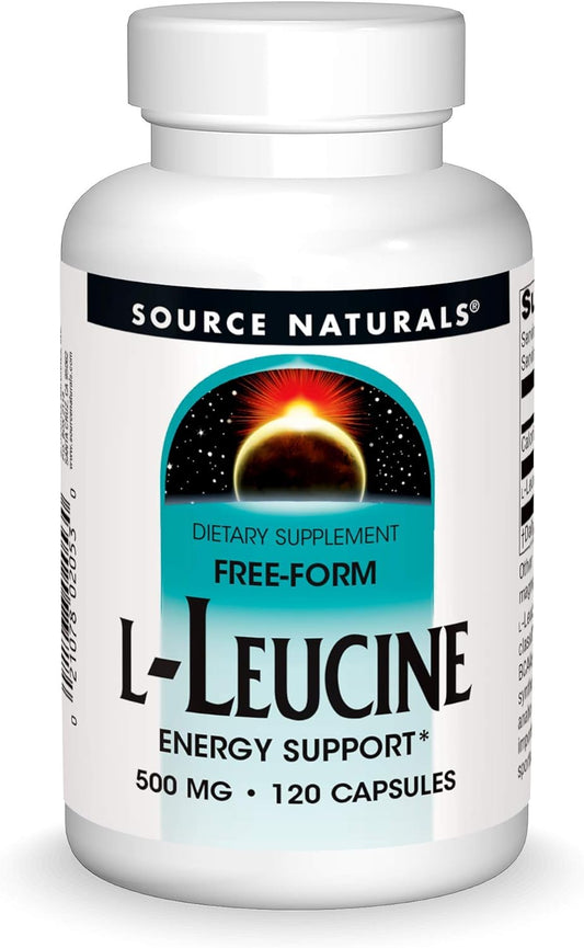 Source Naturals L-Leucine A Free Form Essential Amino Acid Supplement For Energy Support- 120 Capsules
