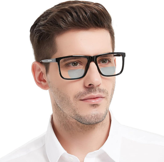 MARE AZZURO Oversized Bifocal Reading Glasses Men Blue Light Blocking Readers 1.0 1.25 1.5 1.75 2.0 2.25 2.5 2.75 3.0 3.5