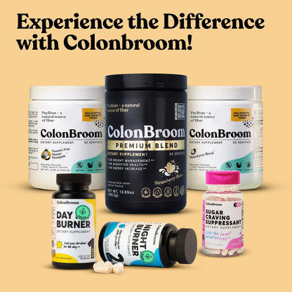 ColonBroom Premium Psyllium Husk Powder (Strawberry, 60 Servings) (Premium Powder)