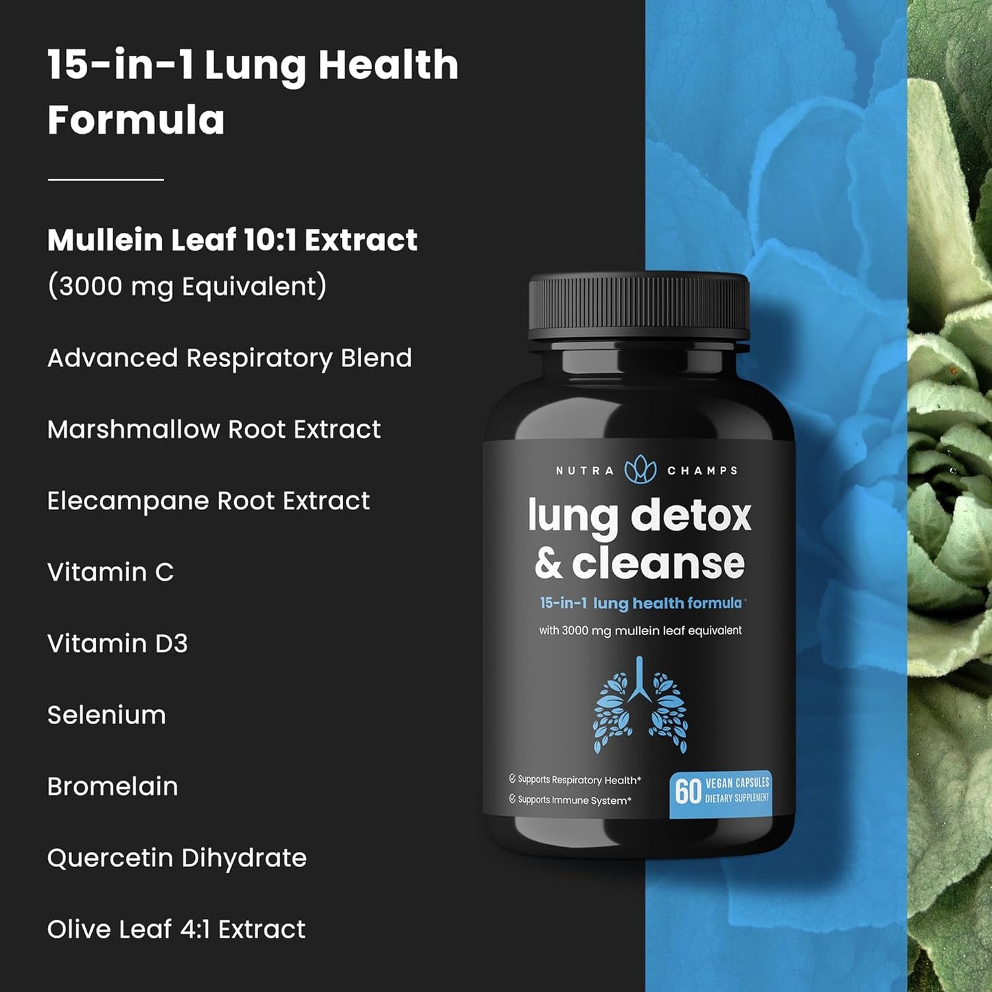 NutraChamps Liver Cleanse Capsules and Lung Cleanse Capsules 2 Pack Bundle