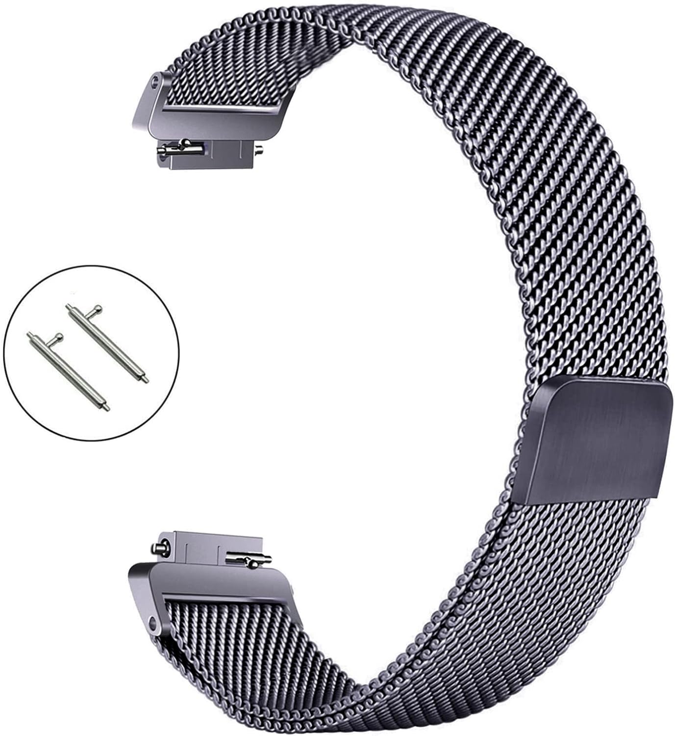 Wongeto for Fitbit Inspire 3 Bands Women Men, Stainless Steel Metal Mesh Loop Adjustable Magnetic Wristband Replacement Strap for Fitbit Inspire 3 Fitness Tracker