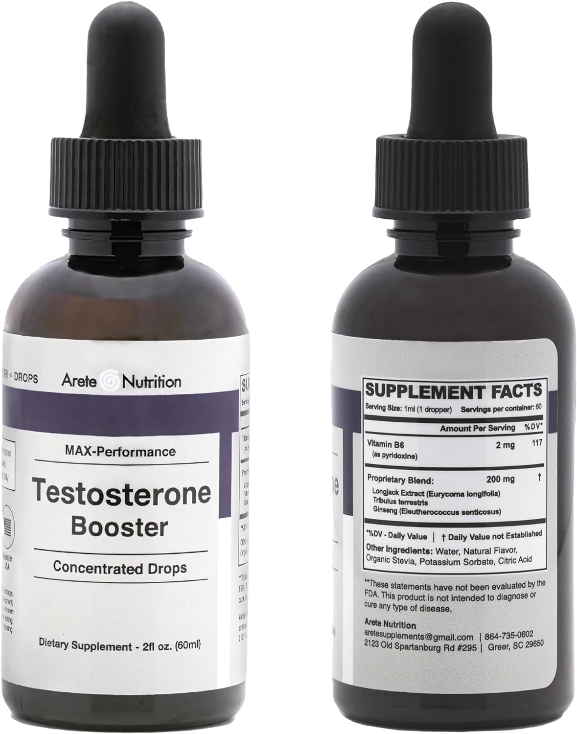 Testosterone Booster - Supplement Men and Women with Tribulus Terrestris and Tongkat Ali for Enhancing, Muscle Recovery & Energy - 2oz Liquid Bottle