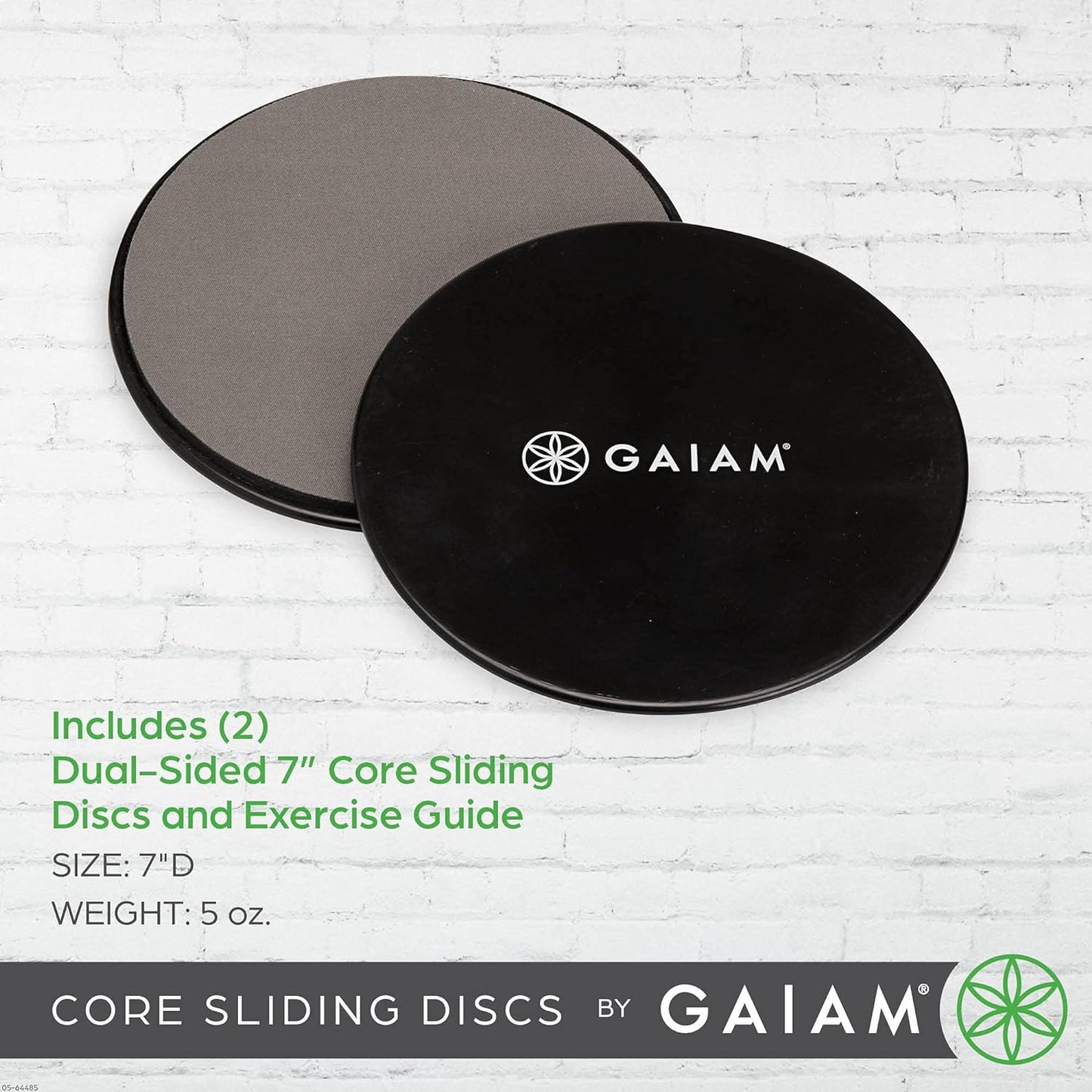 Gaiam Core Sliding Discs - Dual Sided Workout Sliders for Carpet & Hardwood Floor - Home Ab Pads Exercise Equipment Fitness Sliders for Women and Men, Grey/Black