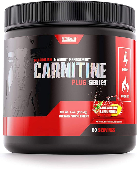 Betancourt Nutrition Carnitine Plus Metabolism & Weight Management Powder | L-Carnitine Blend for Energy & Recovery | 60 Servings (Strawberry Lemonade)