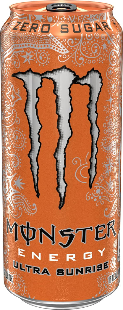 Monster Energy Ultra Sunrise, Sugar Free Energy Drink, 16 Fl Oz (Pack of 15)