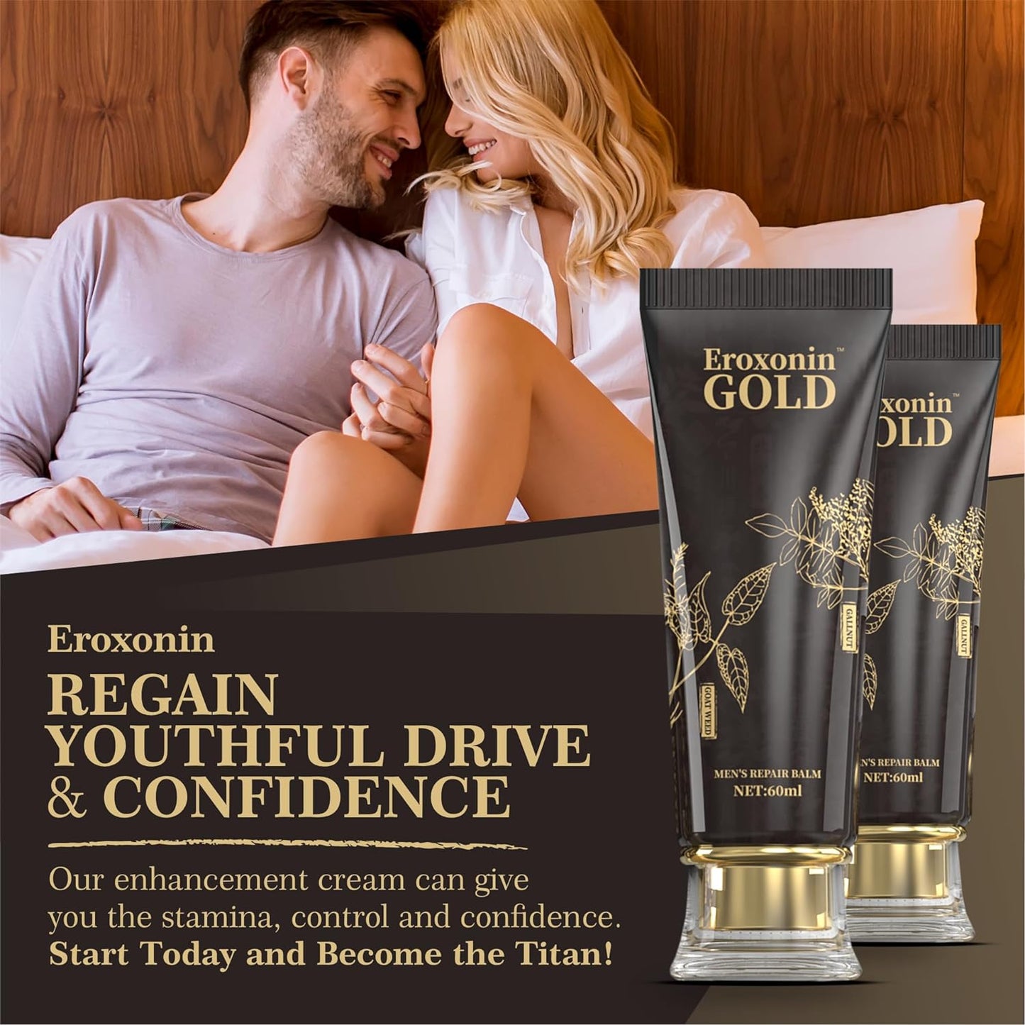 Eroxonin Med3000® Stimulating Gel for Men - Male Massage Cream Helps Restore Your Confidence, 1.75 Fl Oz (Eroxonin Gold)
