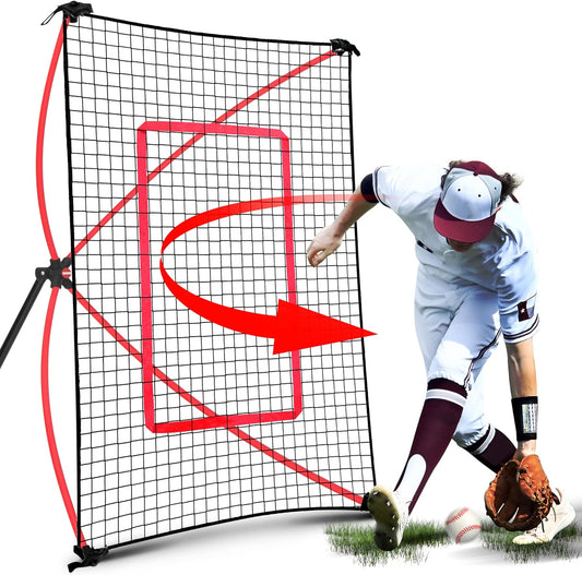 Baseball Kids Training Net - Pitch Back, Fielding Practice, Rebound, Throwing Return Exercise | Youth Sport Gifts, Softball Equipment & Gear, Black, One Size